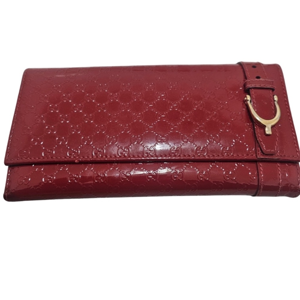 Gucci red microguccisma patent leather
